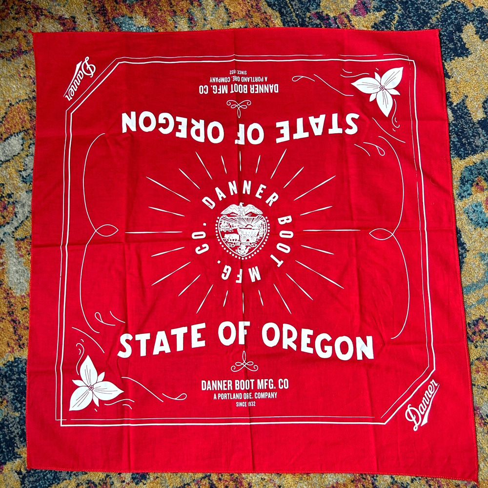 Danner Boot 21" Bandana Handkerchief Red A Portland ORE. Company Since 1932